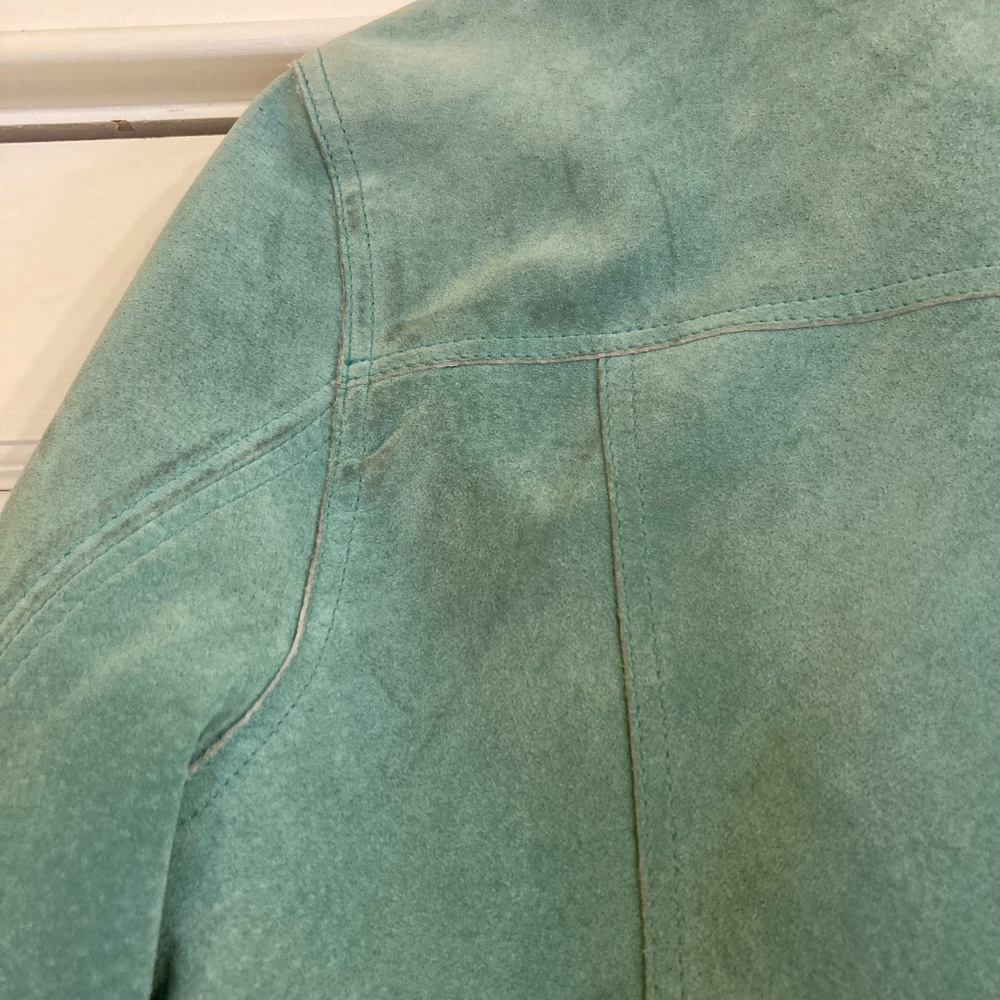 Sigrid Olsen So Blue Women's Blue Suede Lightweight Zip Up Jacket Size M - Picture 5 of 17